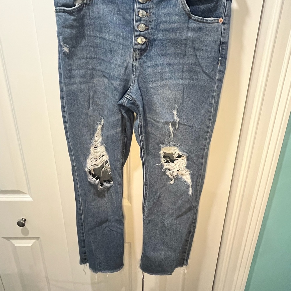 Wild Fable Distressed Blue Straight Leg Jeans
